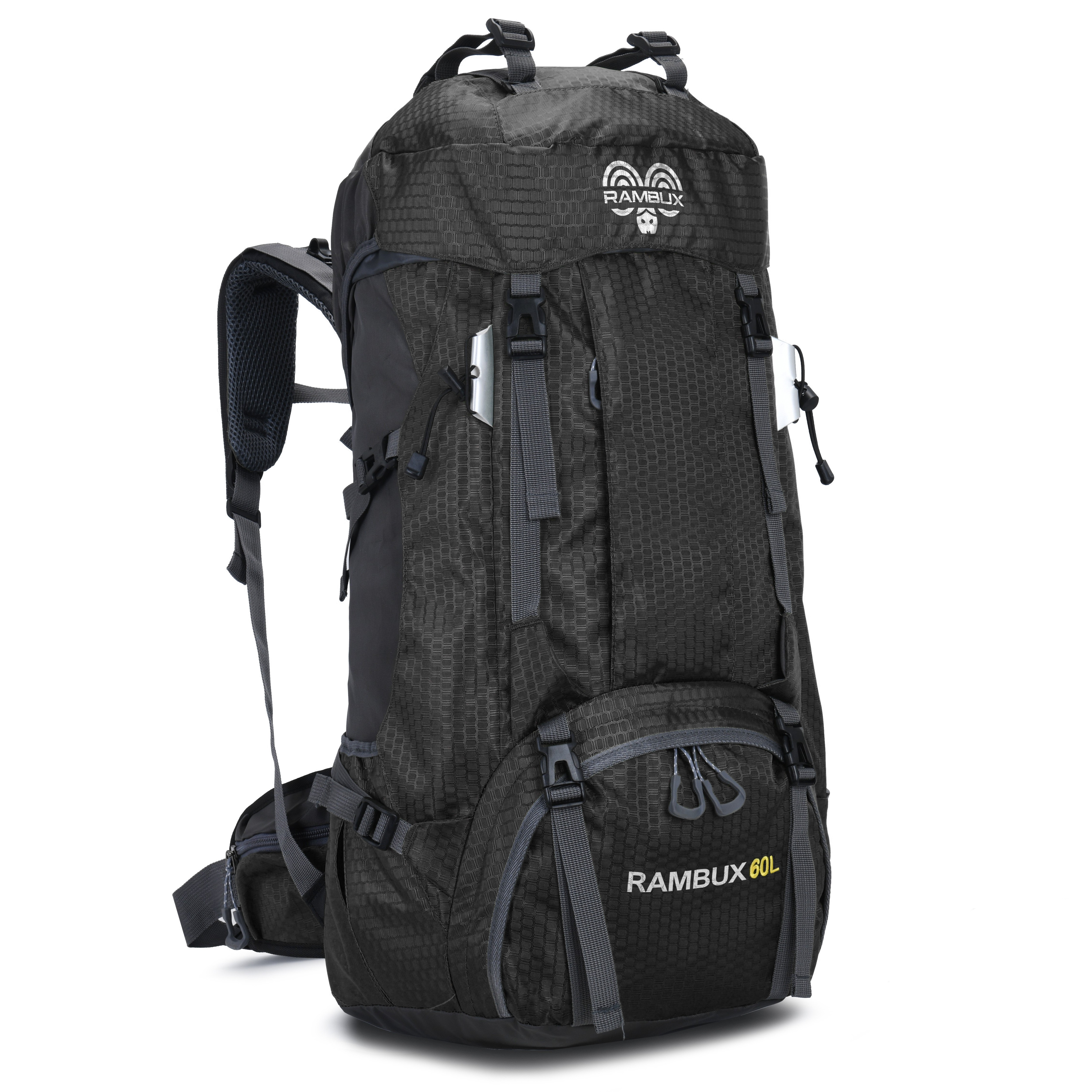 60L Trekking Rugzak Zwart – RAMBUX