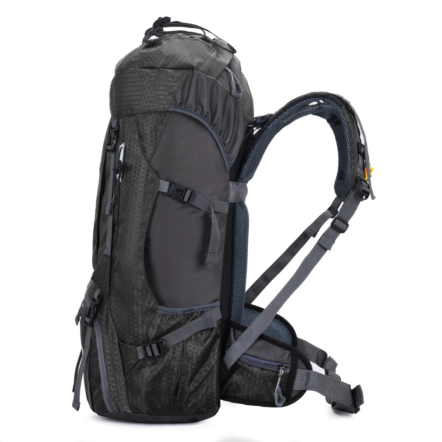 60L Trekking Rugzak Zwart
