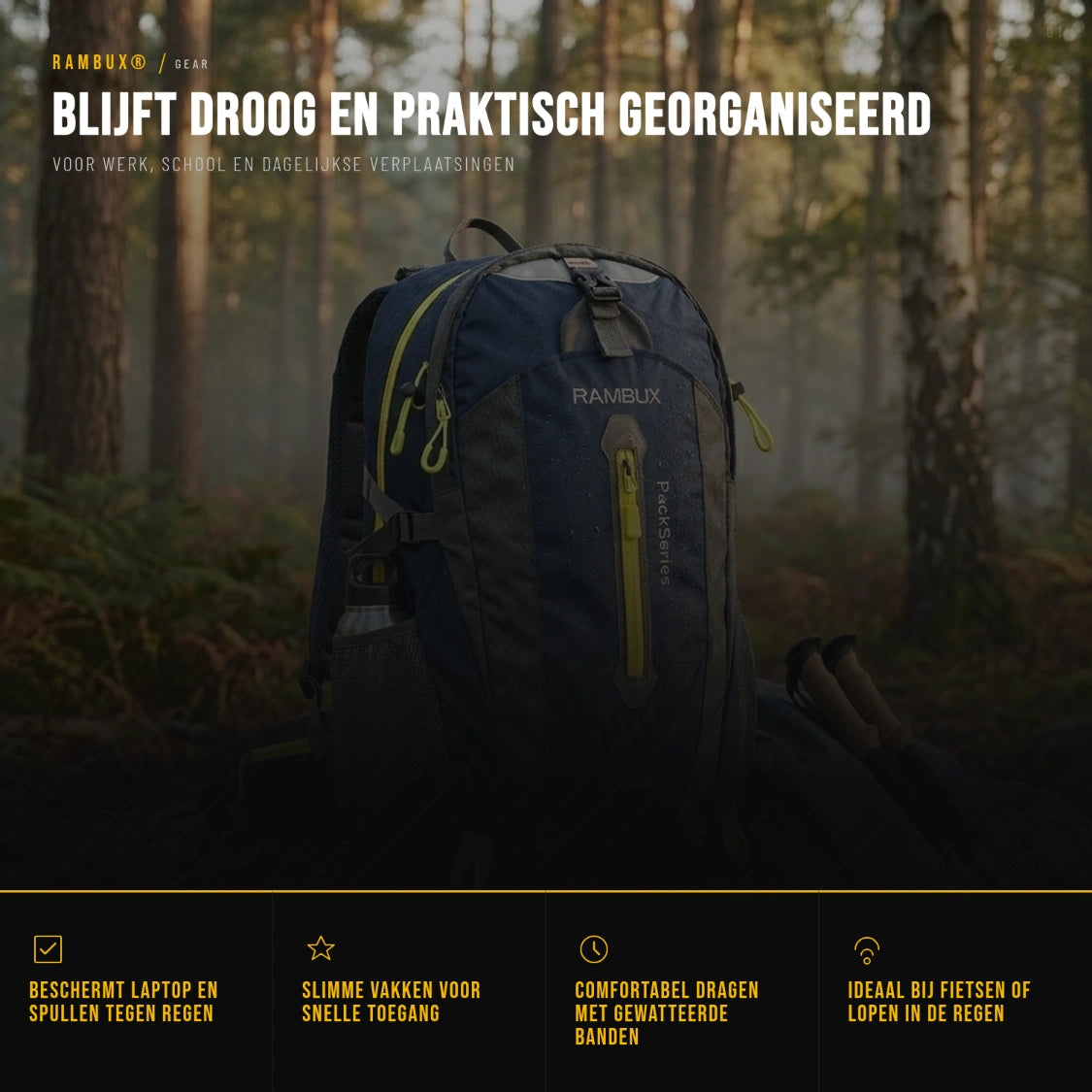 RAMBUX® 40L Rugzak Dames - Marineblauw