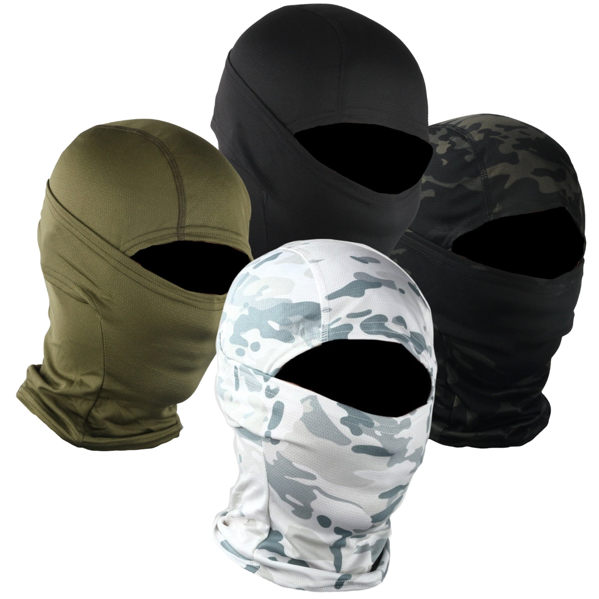 Balaclava – Set van 4 – Facemask & Bivakmuts – Sneldrogend
