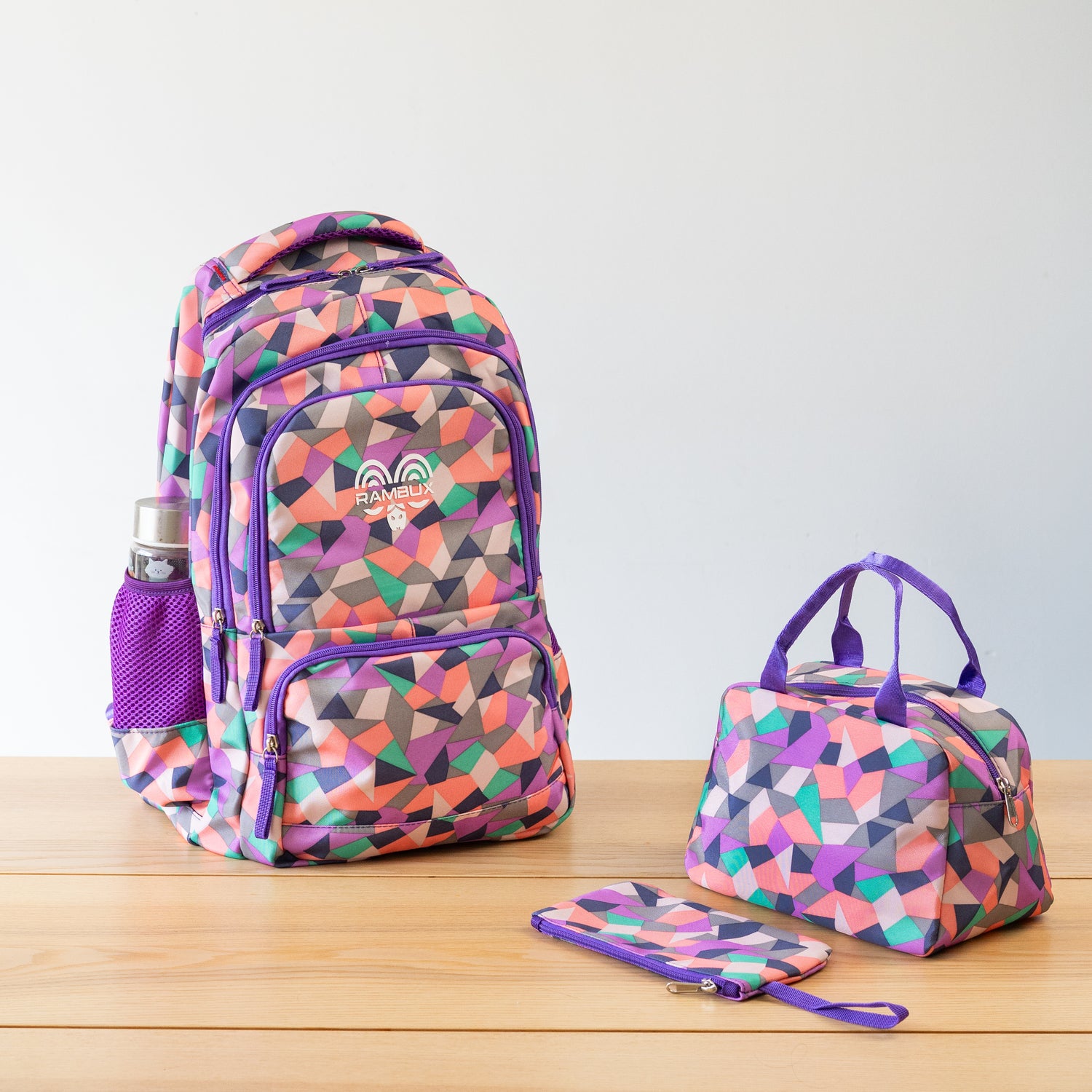 Schooltas Set - Paars Abstract - 3-delig RAMBUX