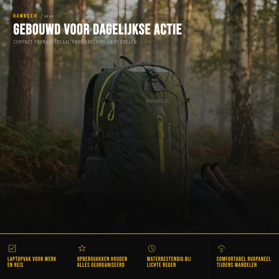 RAMBUX® 40L Rugzak Dames - Legergroen