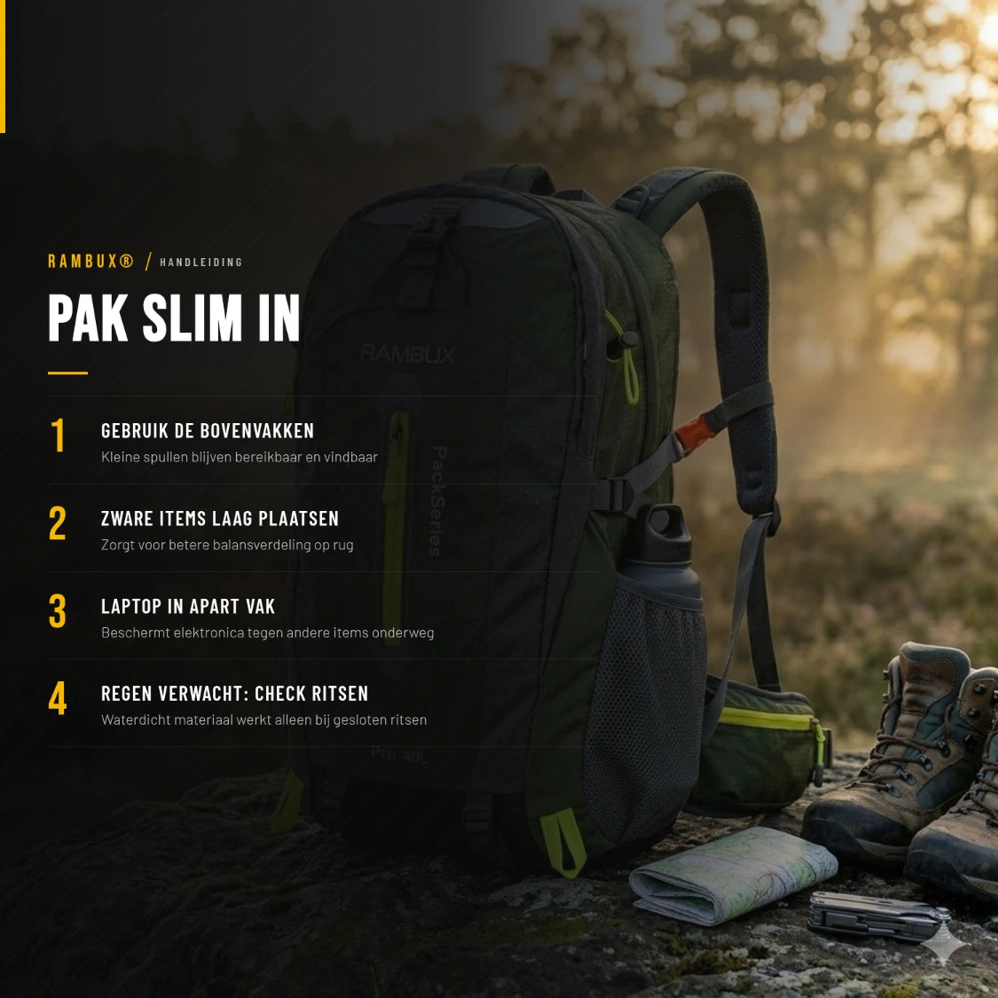 RAMBUX® 40L Rugzak Dames - Legergroen