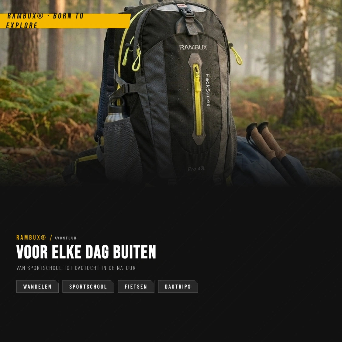 RAMBUX® 40L Rugzak Dames - Zwart