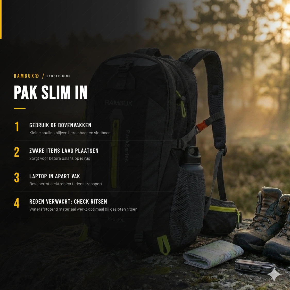 RAMBUX® 40L Rugzak Dames - Zwart