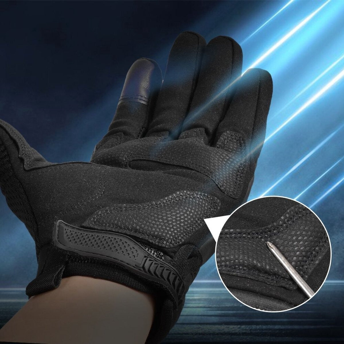 Ademende Motorhandschoenen Zwart