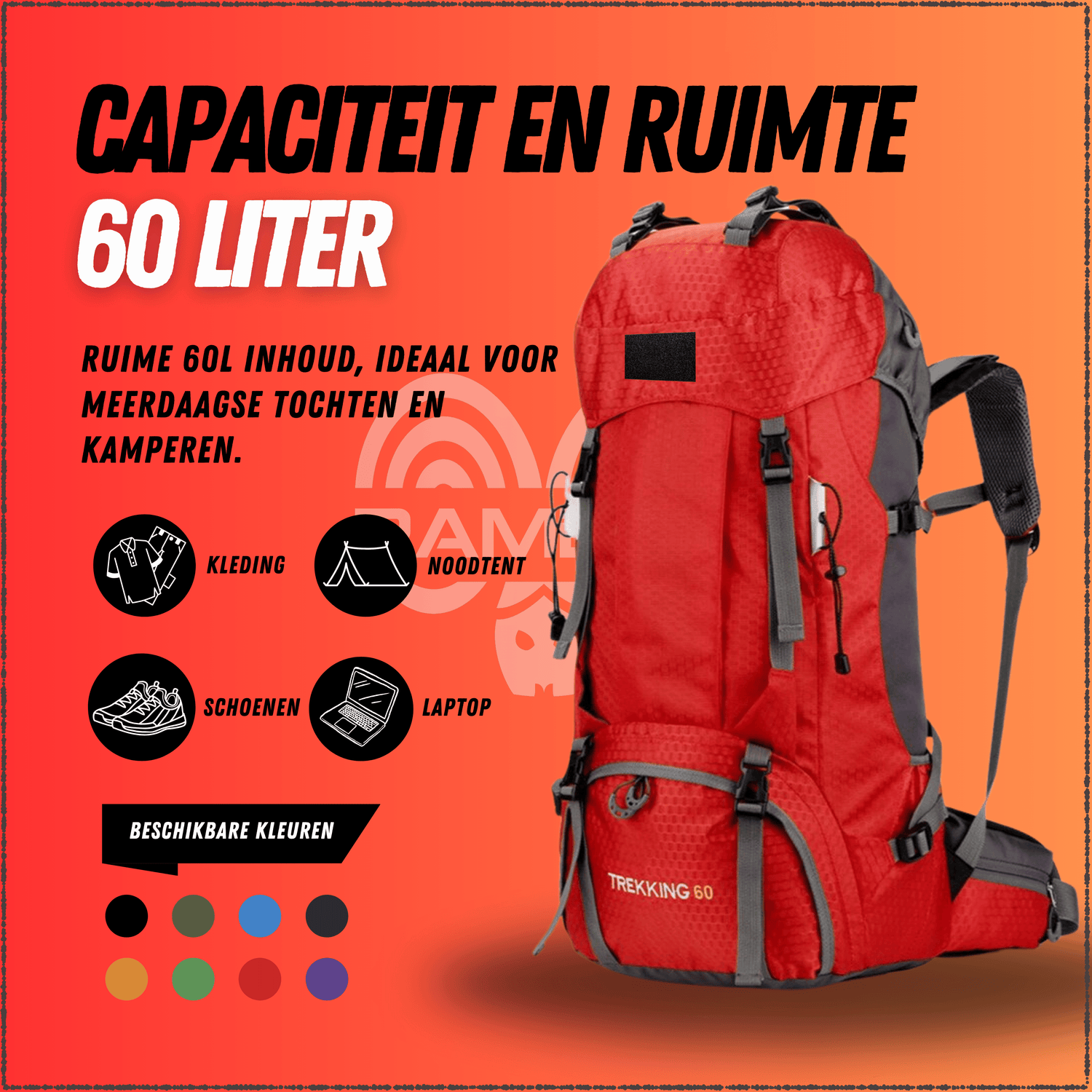 Backpack Adventure 60L Rood