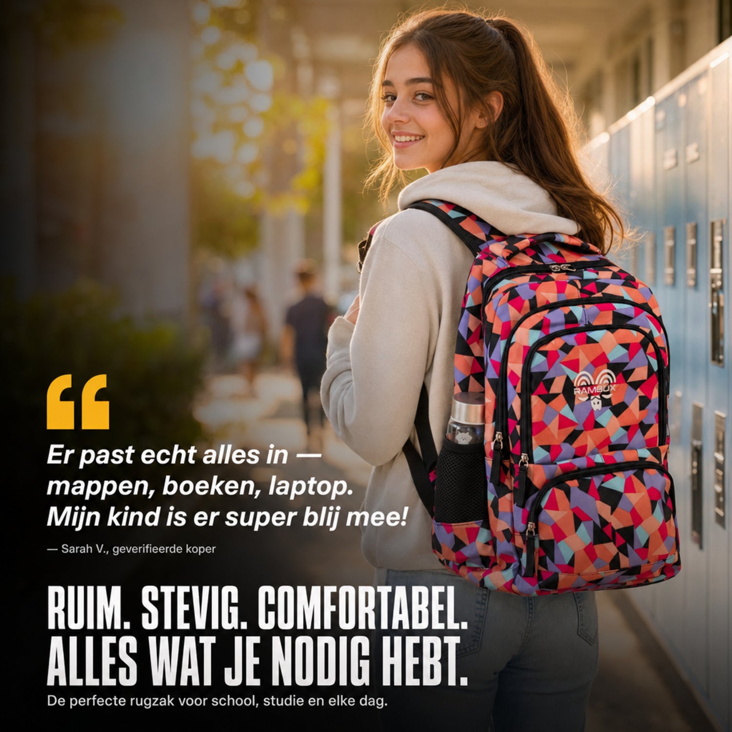 Schooltas Set Roze Abstract 3-delig
