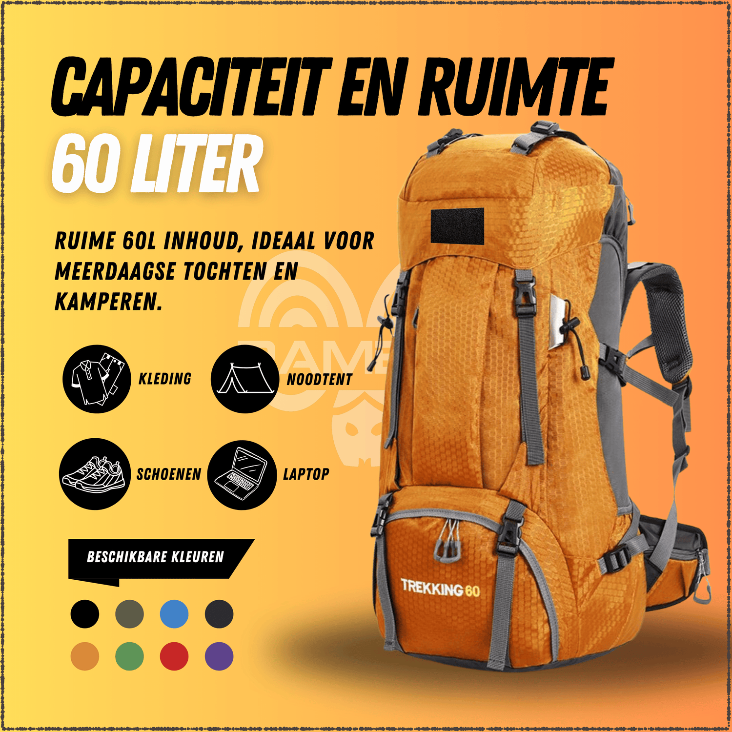 Backpack Adventure 60L Goud