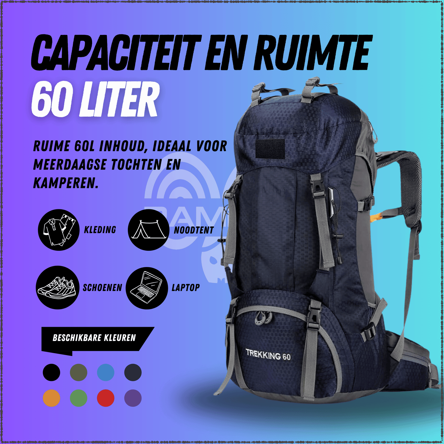Backpack Adventure 60L Donkerblauw