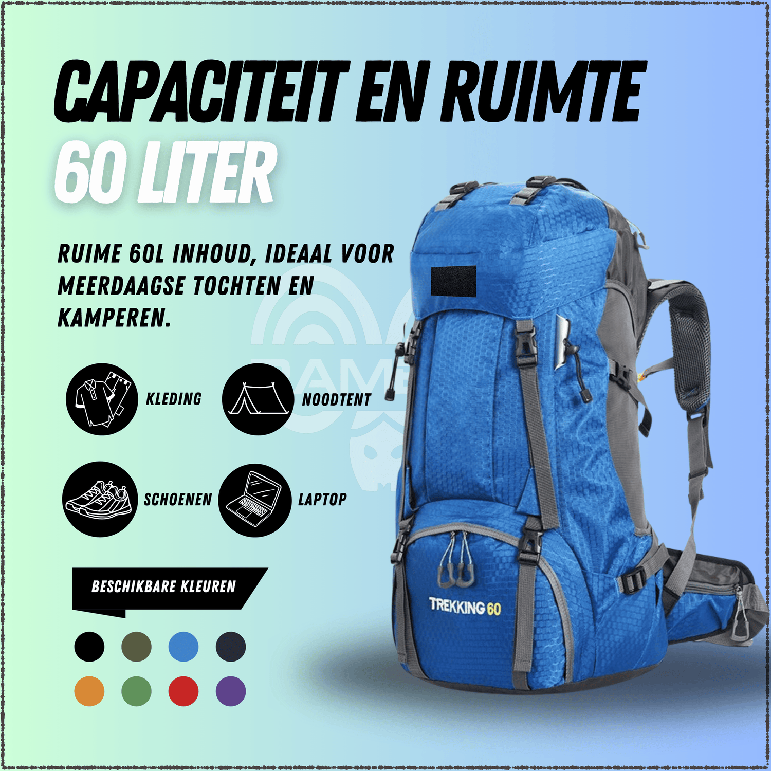 Backpack Adventure 60L Blauw