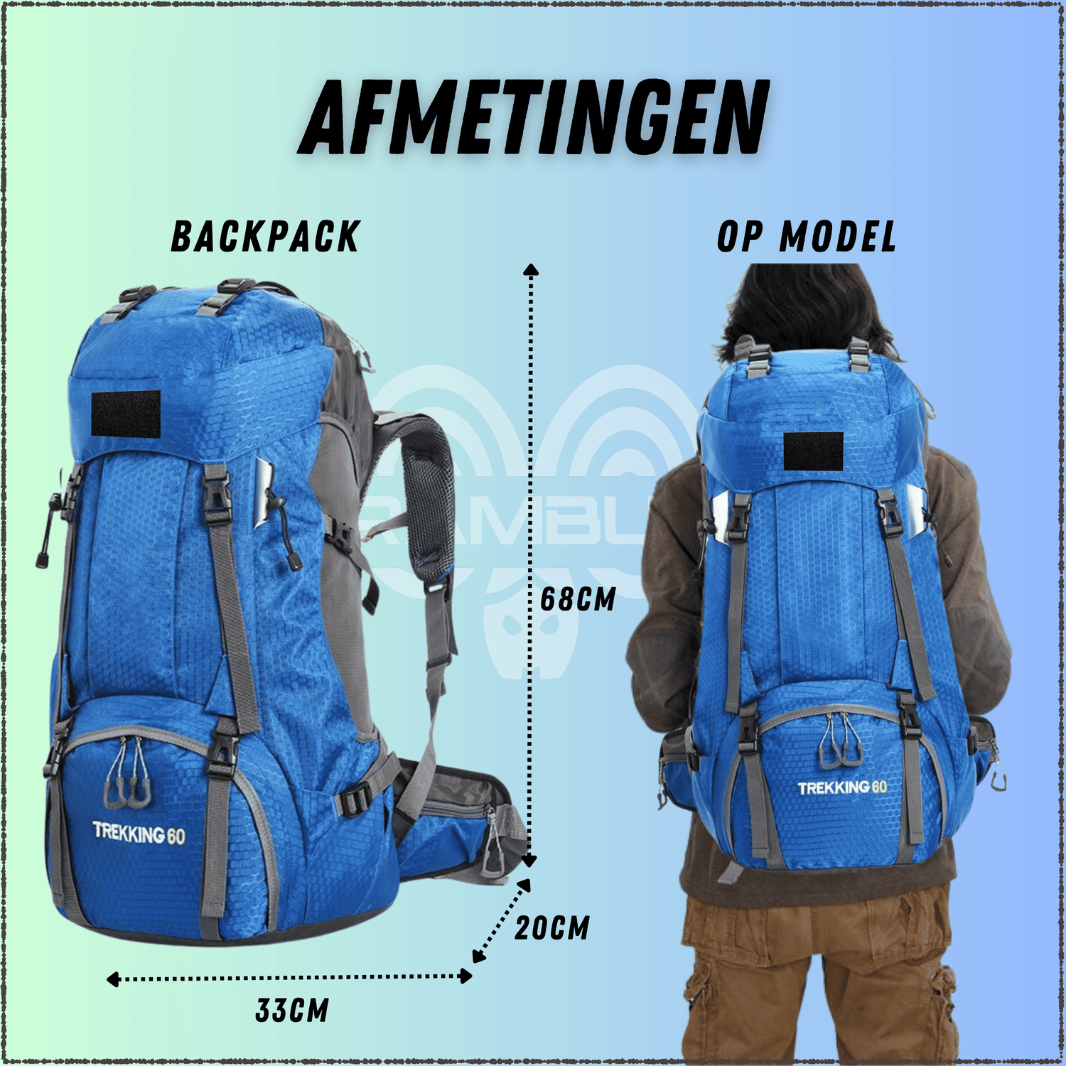 Backpack Adventure 60L Lichtblauw