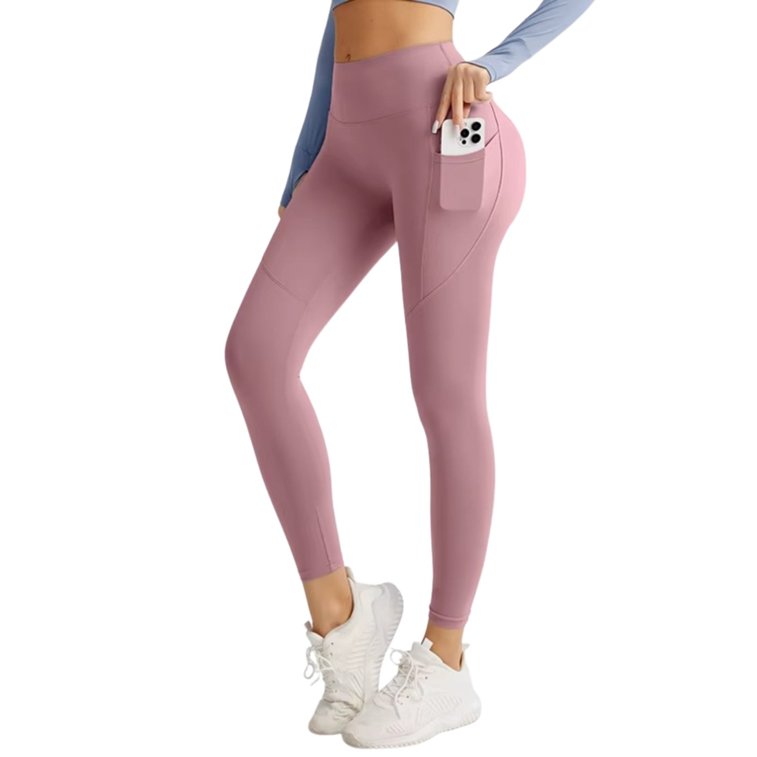 Sportlegging Dames Roze High Waist