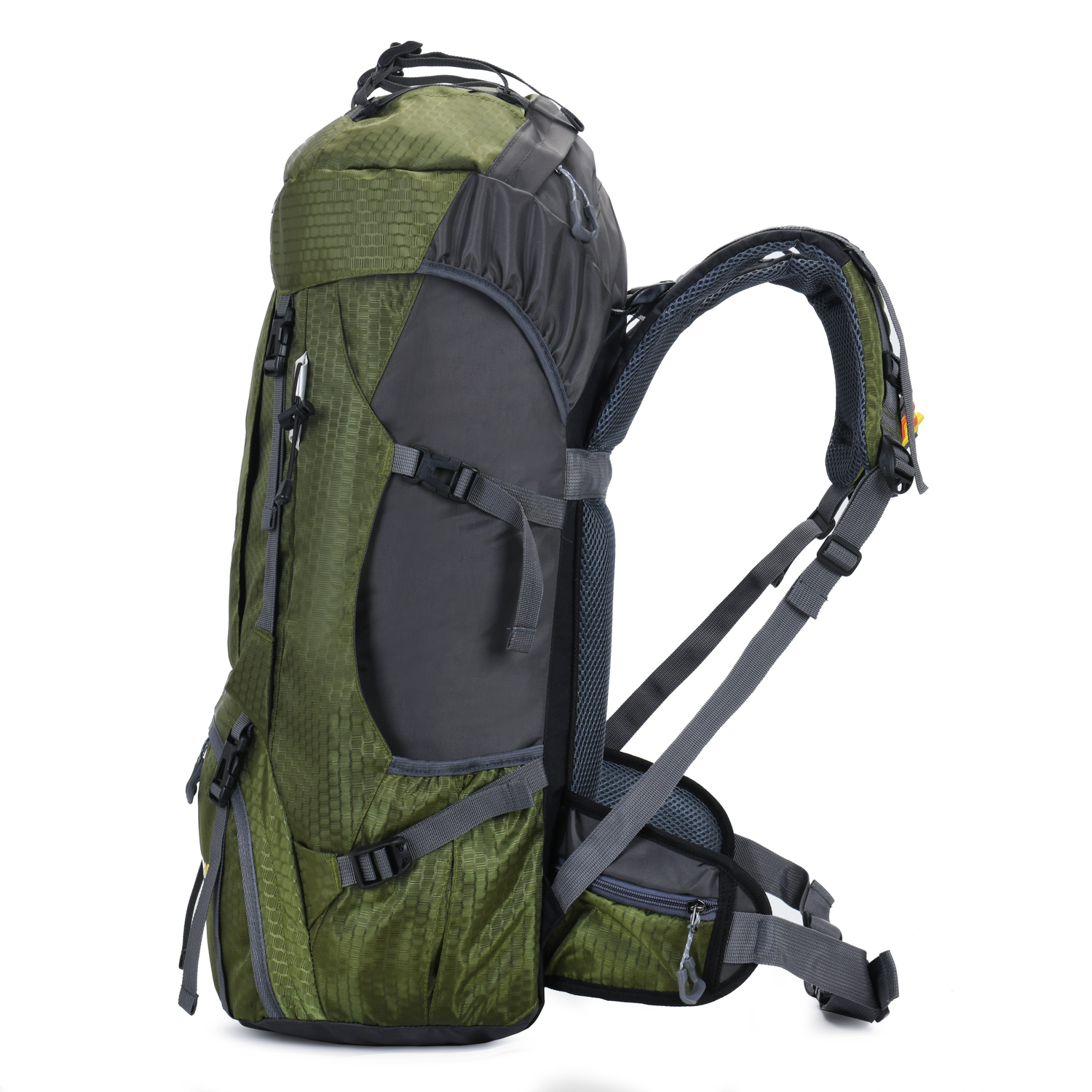 60L Wandelrugzak - Hiking & Trekking Backpack - Lichtgewicht Outdoor Rugzak - Legergroen
