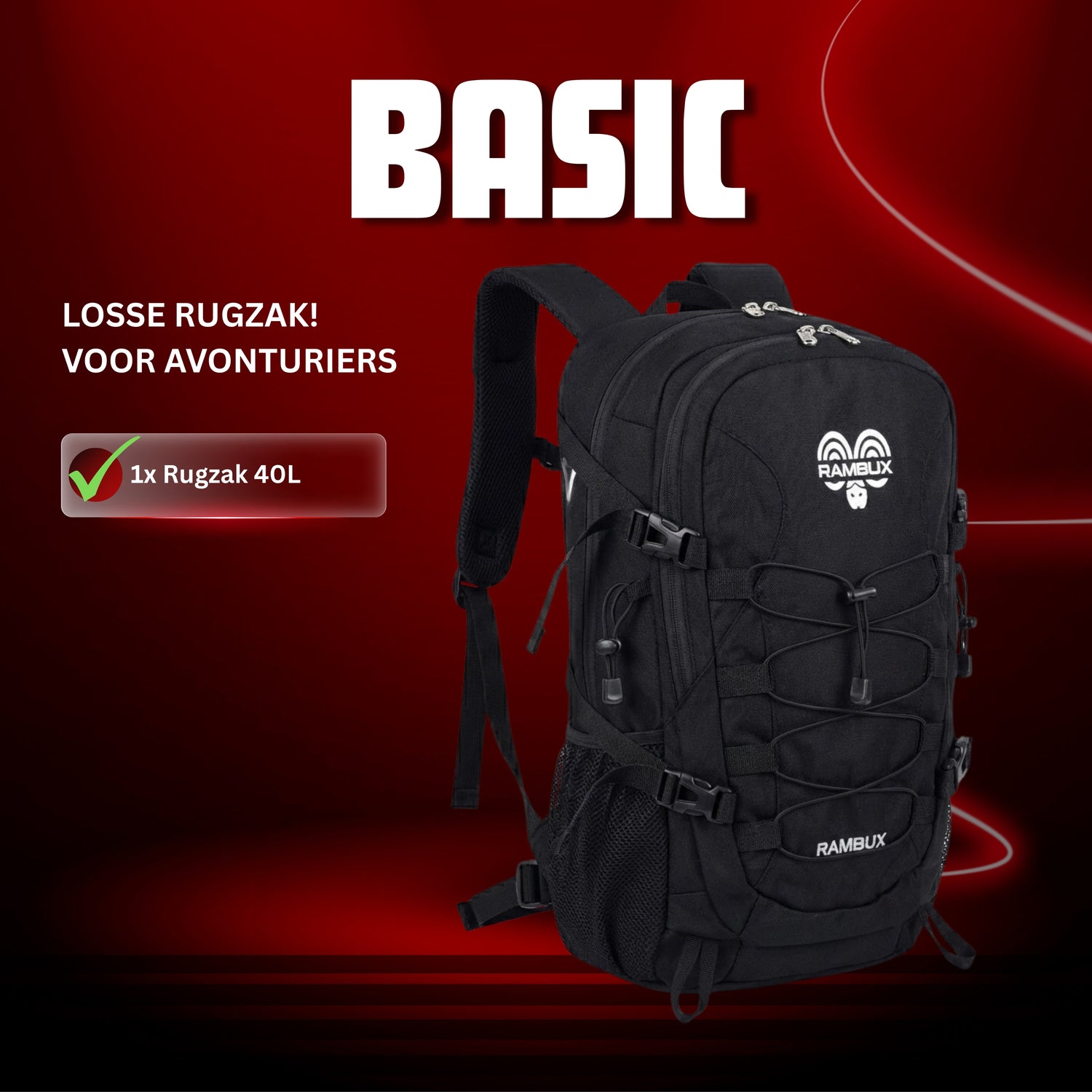 Backpack Outdoor - Lichtgewicht Wandelrugzak met Regenhoes - 40L - BASIC