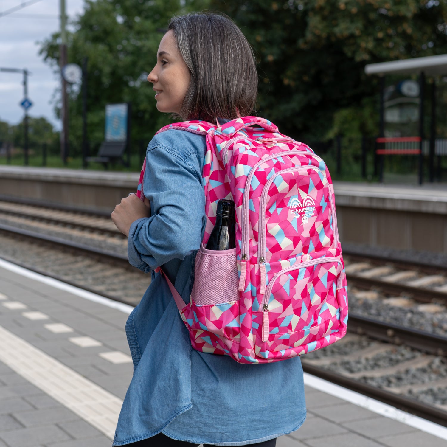 Schooltas Abstract Rozerood