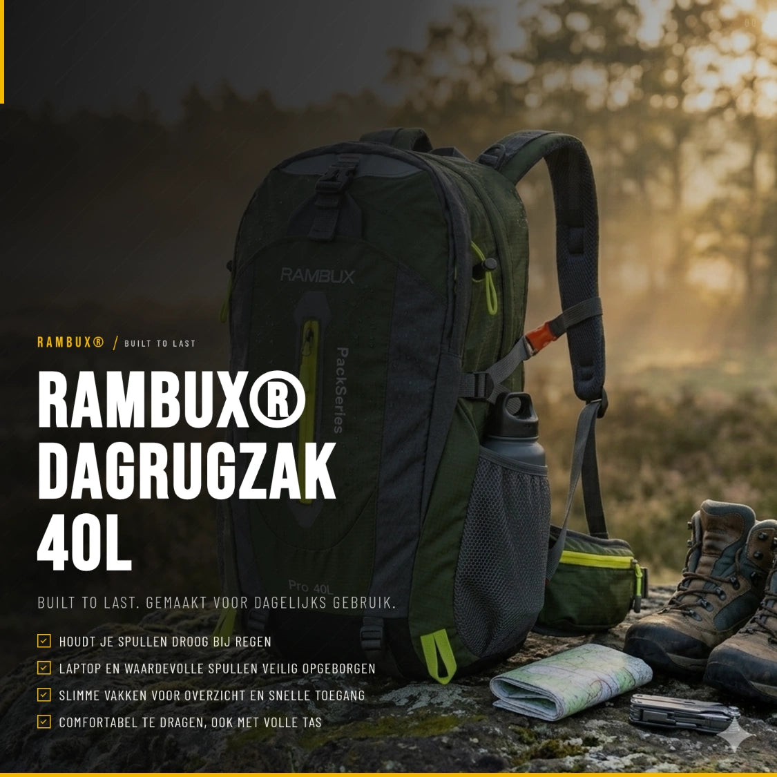 RAMBUX® 40L Rugzak Dames - Legergroen