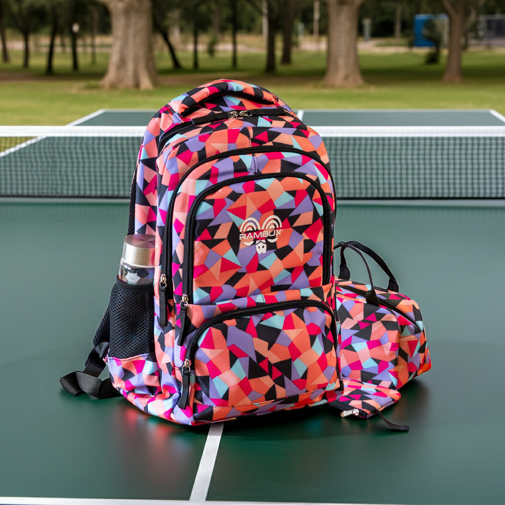 Schooltas Set Zwart Abstract 3-delig