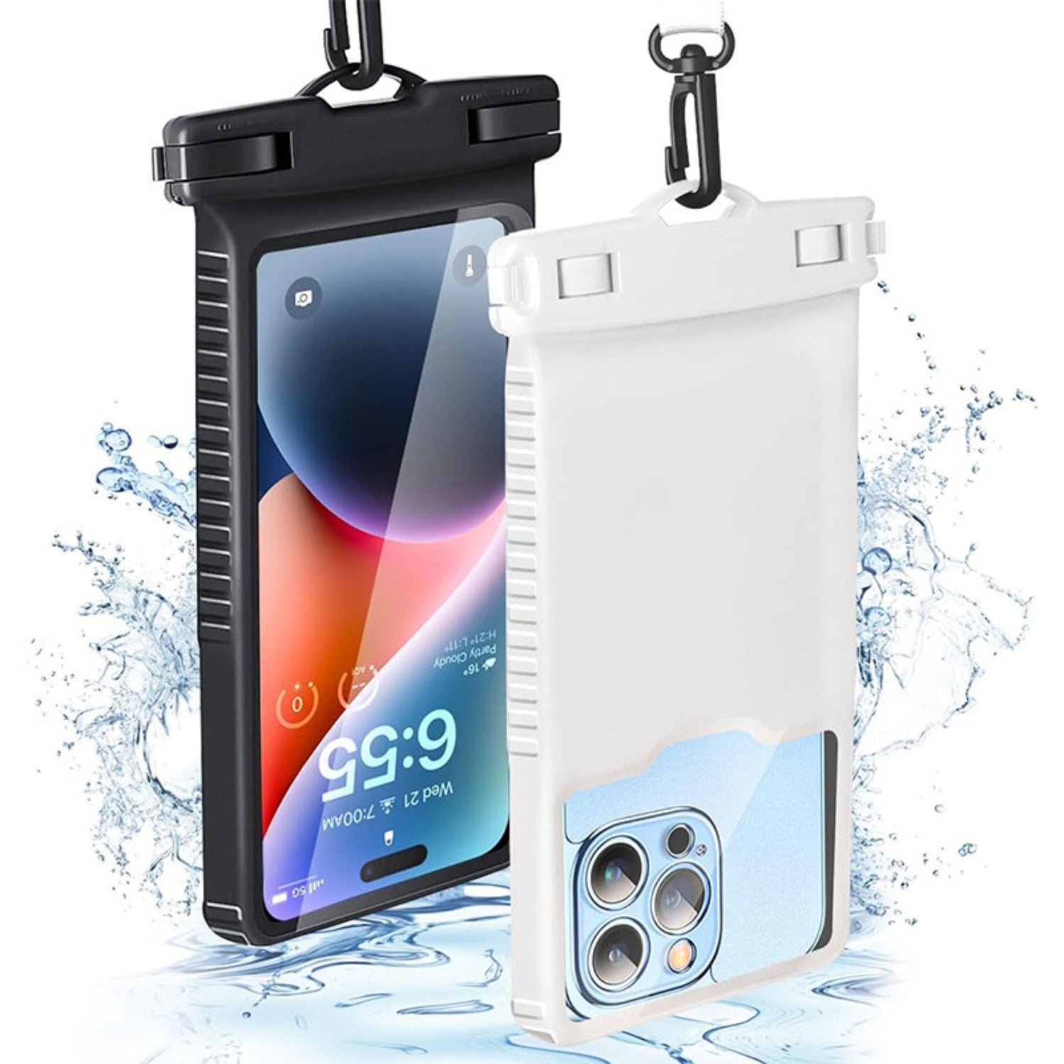 Waterdichte Telefoonhoes - Universele Beschermende Case - Zwart