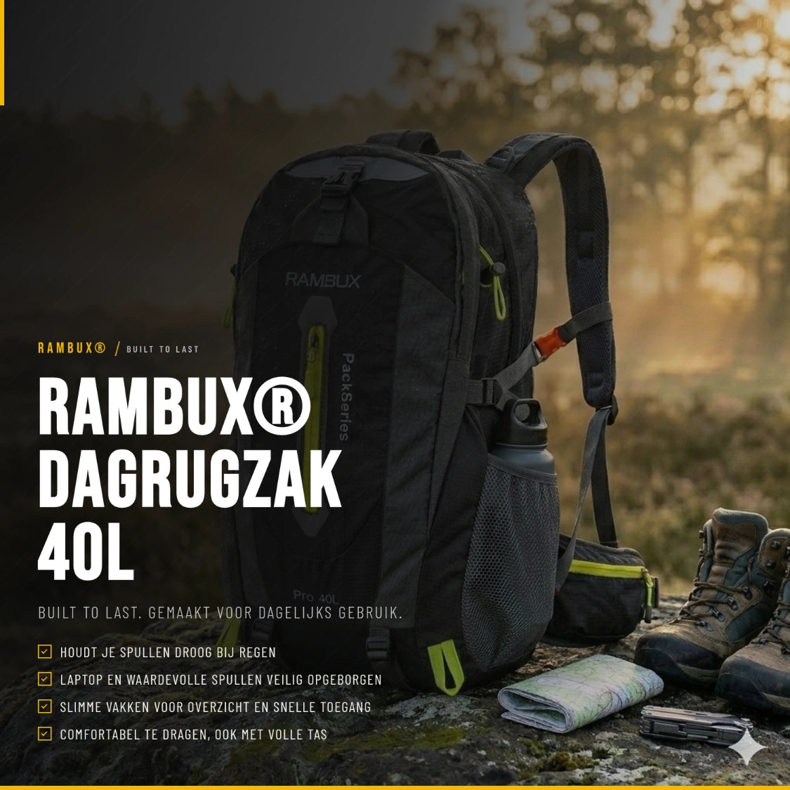 RAMBUX® 40L Rugzak Dames - Zwart