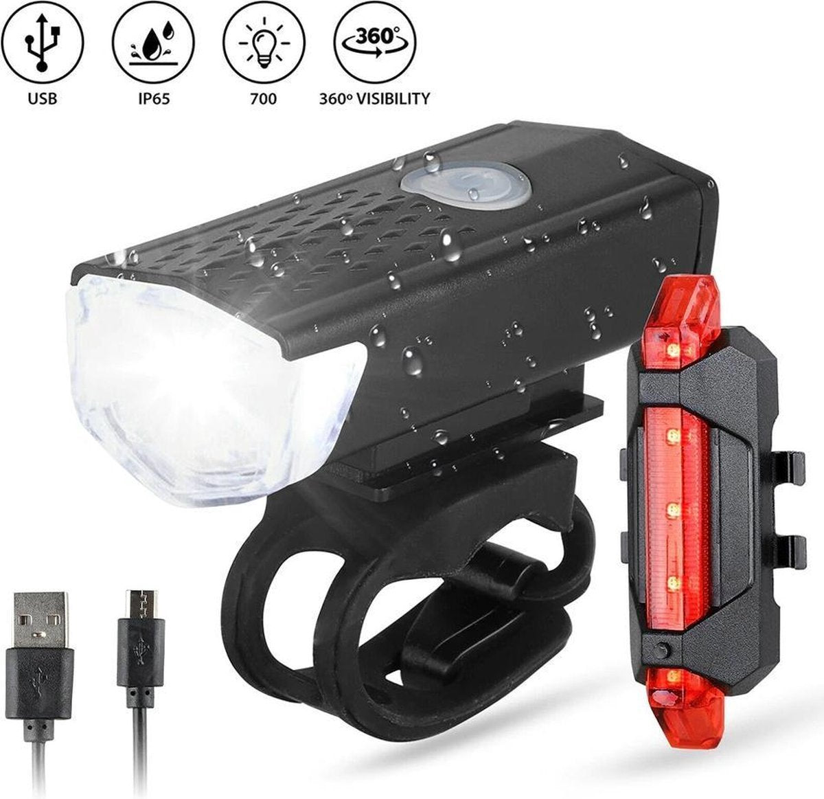 Fietsverlichting Set - USB Oplaadbaar RAMBUX