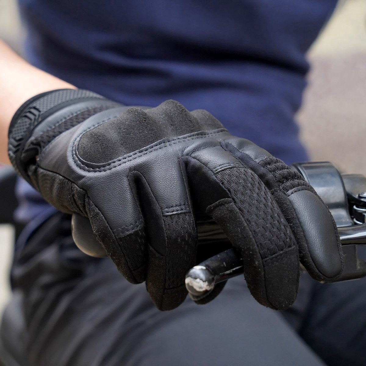 Ademende Motorhandschoenen Zwart