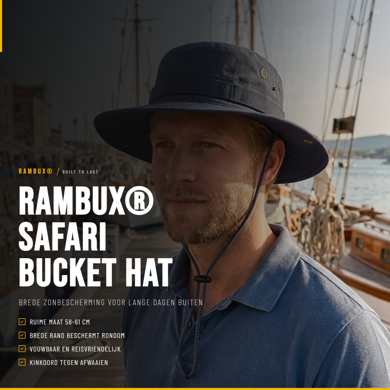 Bucket Hat Heren Zwart