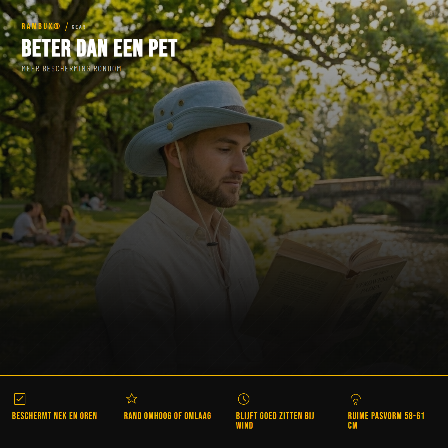 Bucket Hat Heren Zwart