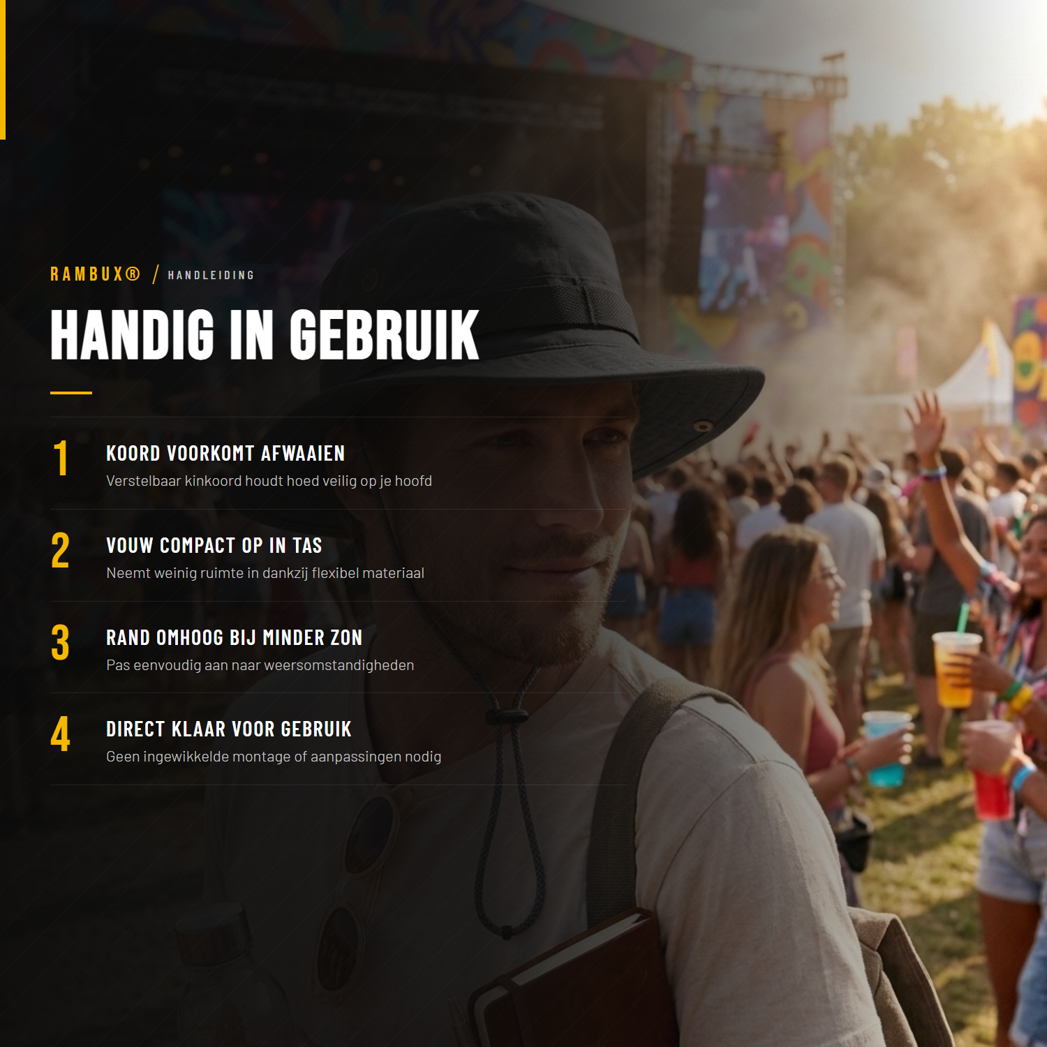 Bucket Hat Heren Zwart