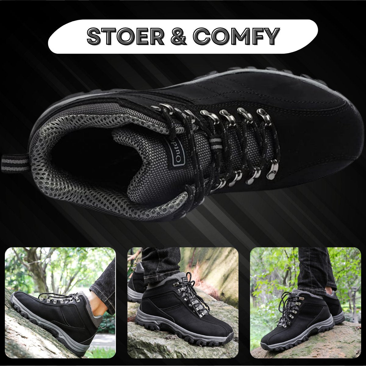 Wandelschoenen Heren - Hoog - Zwart RAMBUX