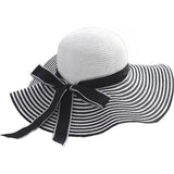Zonnehoed Dames - Riet - Zwart-Wit